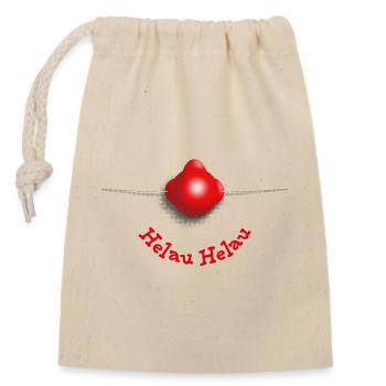 Nez de clown – Helau Helau - Sac cadeau en coton avec cordon (14 x 20 cm) - nature - Devant