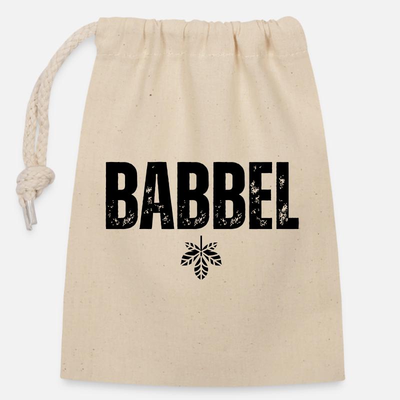 Babbel - Verschließbarer Geschenkbeutel aus Baumwolle (14x20cm) - Natur