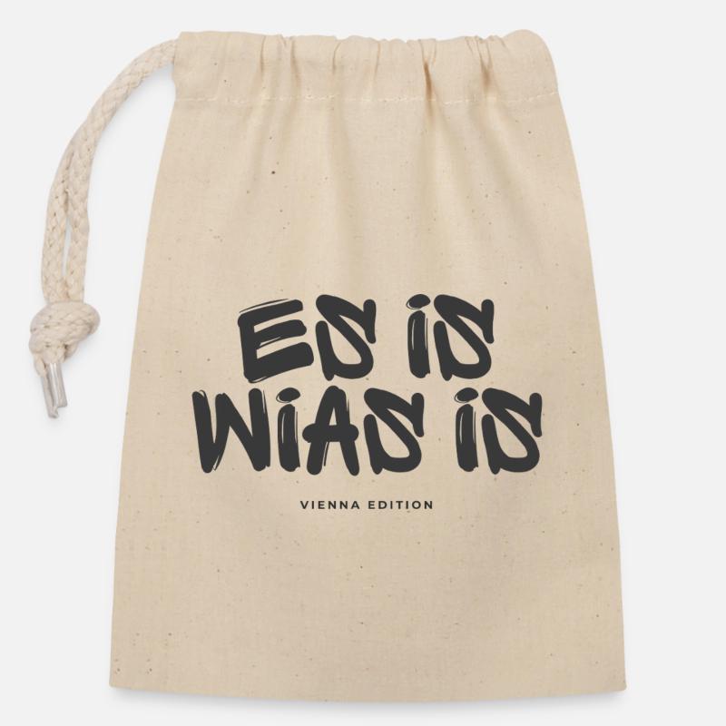 It is wias is - Closable cotton gift bag (14x20cm) - nature