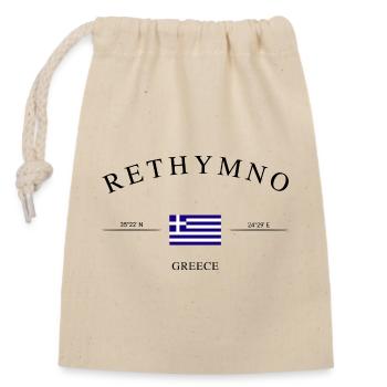 Rethymno Kreta – Urlaub Souvenir & Geschenk - Verschließbarer Geschenkbeutel aus Baumwolle (14x20cm) - Natur - Vorne