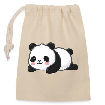 Cute Panda Animal Lover - Closable cotton gift bag (14x20cm) - nature - Front