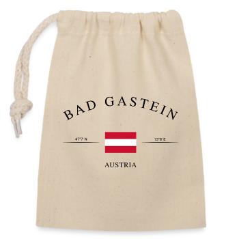 Bad Gastein Austria Holiday Souvenir &amp; Gift - Closable cotton gift bag (14x20cm) - nature - Front