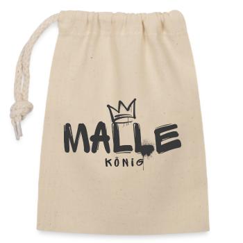 Malle König - Verschließbarer Geschenkbeutel aus Baumwolle (14x20cm) - Natur - Vorne