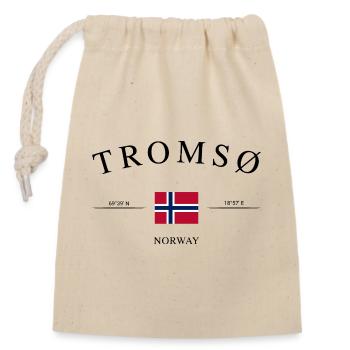 Tromsø Norwegen – Urlaub Souvenir & Geschenk - Verschließbarer Geschenkbeutel aus Baumwolle (14x20cm) - Natur - Vorne