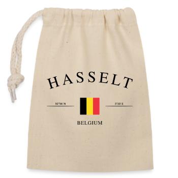 Hasselt Belgien – Urlaub Souvenir & Geschenk - Verschließbarer Geschenkbeutel aus Baumwolle (14x20cm) - Natur - Vorne