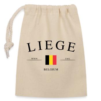 Liège Belgien – Urlaub Souvenir & Geschenk - Verschließbarer Geschenkbeutel aus Baumwolle (14x20cm) - Natur - Vorne