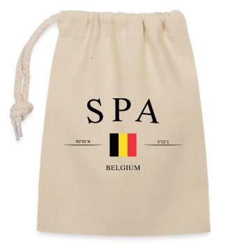 Spa Belgium – Holiday Souvenir & Gift - Closable cotton gift bag (14x20cm) - nature - Front