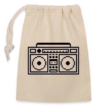 Ghetto Blaster: Retro, Music & Pixel Style - Closable cotton gift bag (14x20cm) - nature - Front