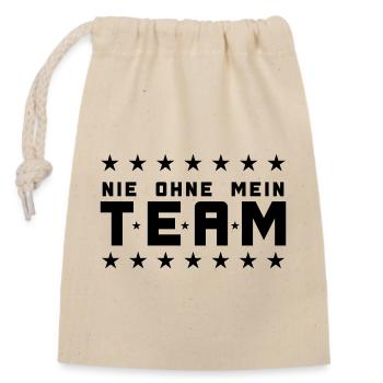 My Team - Closable cotton gift bag (14x20cm) - nature - Front
