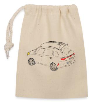 Vintage Car Colorless Drawn - Closable cotton gift bag (14x20cm) - nature - Front