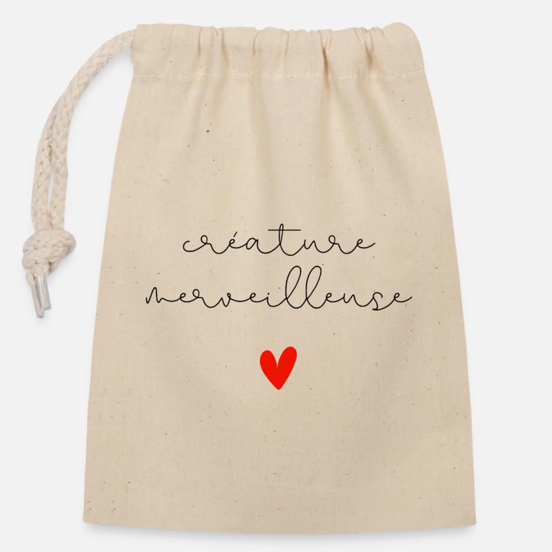 Créature Merveilleuse  - Sac cadeau en coton avec cordon (14 x 20 cm) - nature