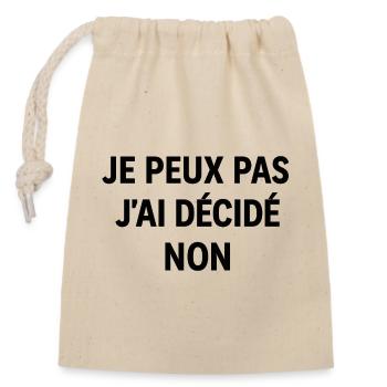 I can't, I decided no - Closable cotton gift bag (14x20cm) - nature - Front