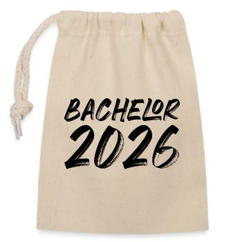 Bachelor 2026 - Verschließbarer Geschenkbeutel aus Baumwolle (14x20cm) - Natur - Vorne