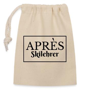 Après Ski Moniteur Humour Party - Sac cadeau en coton avec cordon (14 x 20 cm) - nature - Devant