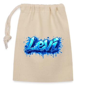 LEVI GRAFFITI NAME FOR PERFECT GIFT PRINTABLE - Closable cotton gift bag (14x20cm) - nature - Front