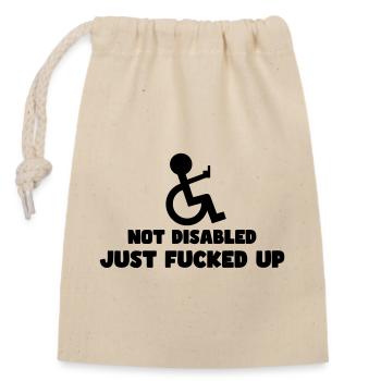 Not disabled, just completely confused! # - Closable cotton gift bag (14x20cm) - nature - Front