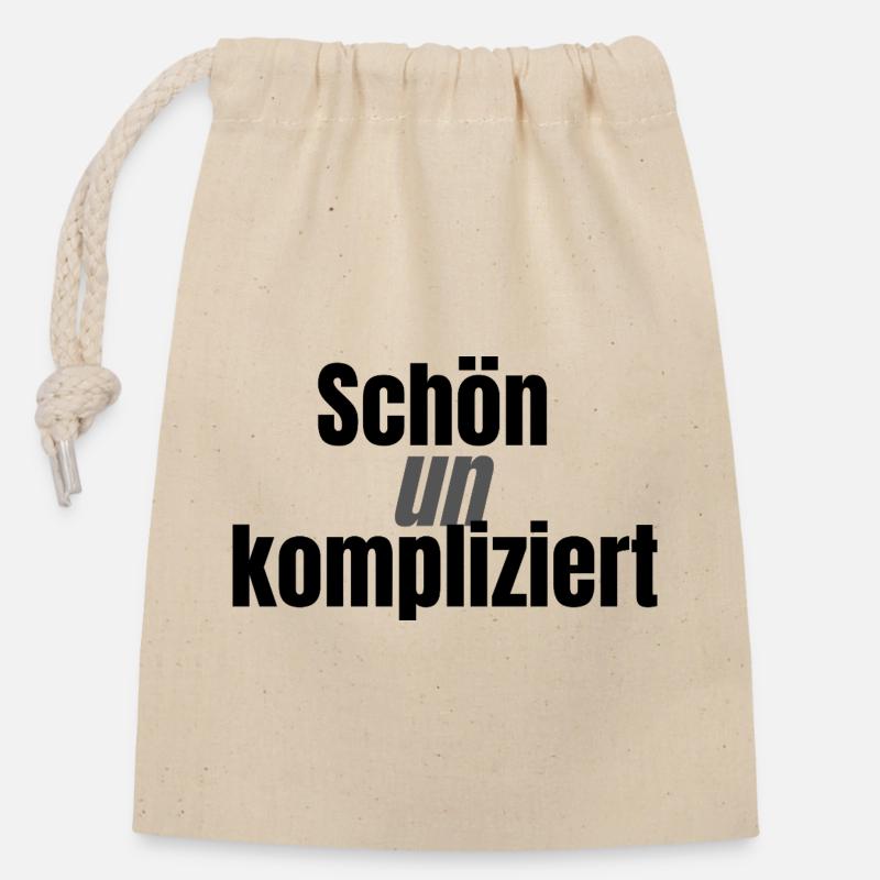 Bien simple et simple - Sac cadeau en coton avec cordon (14 x 20 cm) - nature