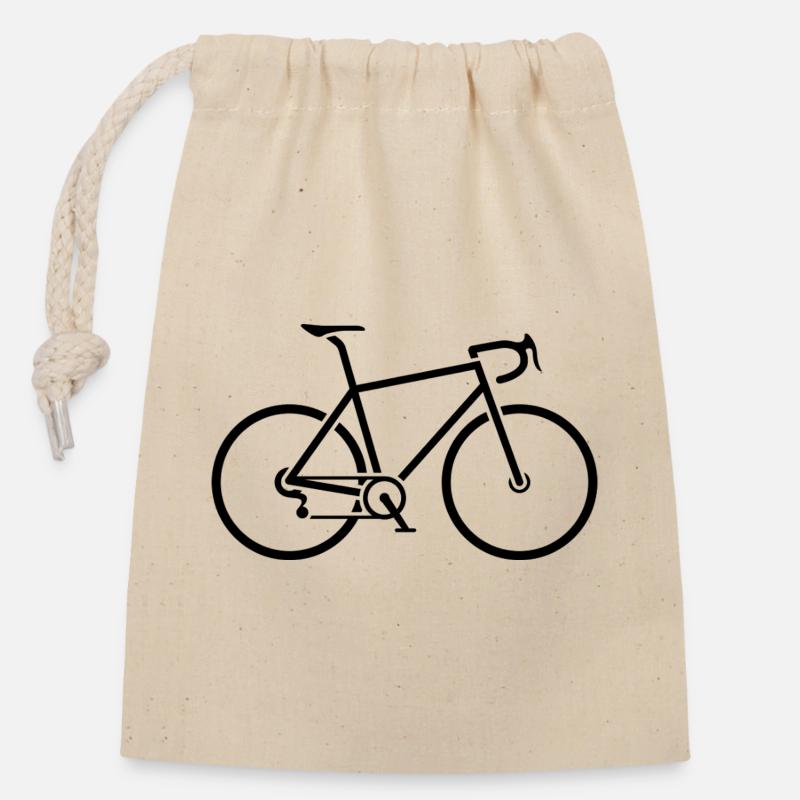Rennrad - Verschließbarer Geschenkbeutel aus Baumwolle (14x20cm) - Natur