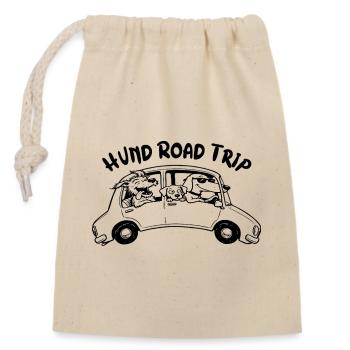Hunde-Roadtrip-Humor Reise-Auto-Geschenkidee - Verschließbarer Geschenkbeutel aus Baumwolle (14x20cm) - Natur - Vorne