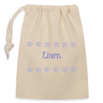 Liam Lavender Bubbles - Verschließbarer Geschenkbeutel aus Baumwolle (14x20cm) - Natur - Vorne