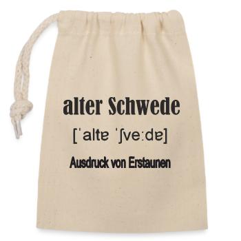 alter_schwede - Verschließbarer Geschenkbeutel aus Baumwolle (14x20cm) - Natur - Vorne