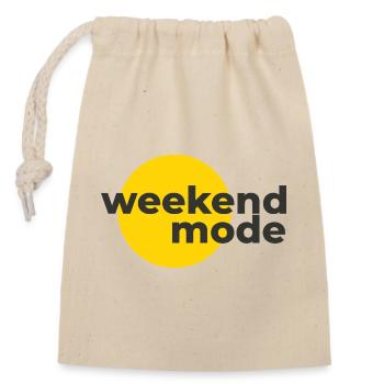 weekend mode - Closable cotton gift bag (14x20cm) - nature - Front