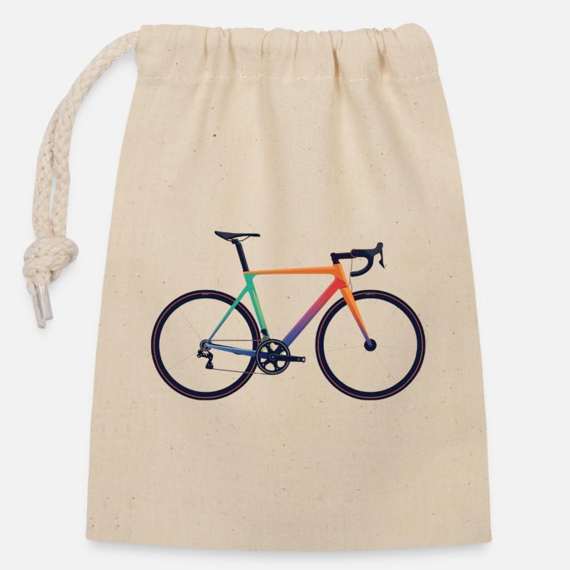 Rennrad_bunt - Closable cotton gift bag (14x20cm) - nature