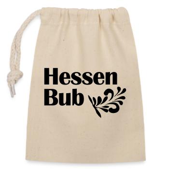Hessen Bub - Frankfurt Design Shop Bembeltown.de - Verschließbarer Geschenkbeutel aus Baumwolle (14x20cm) - Natur - Vorne