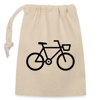 Fahrrad Bike Icon Outline - Closable cotton gift bag (14x20cm) - nature - Front