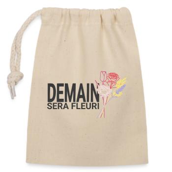 Tomorrow Will Be Flowery – Floral Line - Closable cotton gift bag (14x20cm) - nature - Front