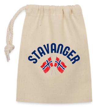 Stavanger Norway Flags - Closable cotton gift bag (14x20cm) - nature - Front