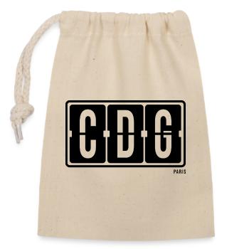 Paris CDG, T-shirt souvenir de la ville. Chaussette, Mug - Sac cadeau en coton avec cordon (14 x 20 cm) - nature - Devant