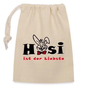 Bunny is the dearest Easter - Closable cotton gift bag (14x20cm) - nature - Front