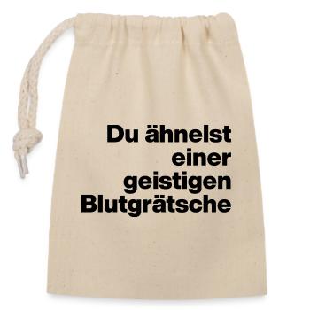 YOU RESEMBLE A MENTAL BLOOD TACKLE. SARCASM - Closable cotton gift bag (14x20cm) - nature - Front