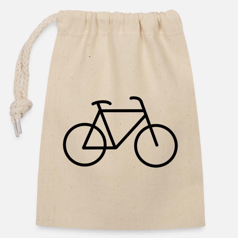 Bicycle Cycling Icon Black - Closable cotton gift bag (14x20cm) - nature