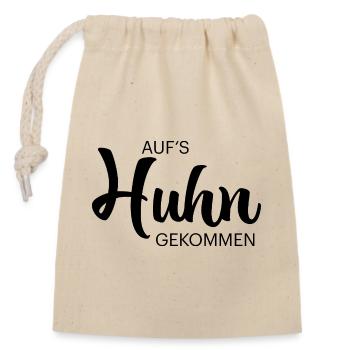 Fans de poulet - Coq - Coq - Poulet fleur - Bio - Sac cadeau en coton avec cordon (14 x 20 cm) - nature - Devant