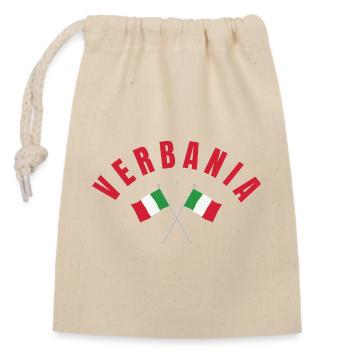 Verbania Crossed Italian Flags - Closable cotton gift bag (14x20cm) - nature - Front