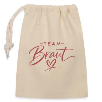 Team Bride – Hand Lettering Heart Logo - Closable cotton gift bag (14x20cm) - nature - Front