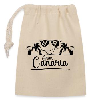 Gran Canaria - Closable cotton gift bag (14x20cm) - nature - Front