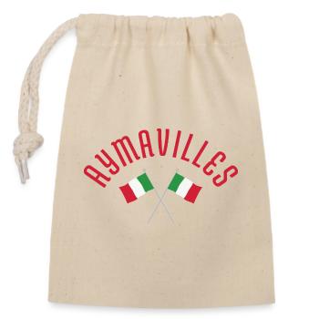 Aymavilles Italian Flags  - Closable cotton gift bag (14x20cm) - nature - Front
