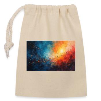 Aube Cosmic Abstract Splash - Sac cadeau en coton avec cordon (14 x 20 cm) - nature - Devant