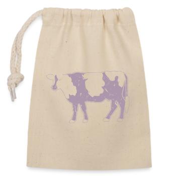 Cow Silhouette Farm Grunge Style - Closable cotton gift bag (14x20cm) - nature - Front