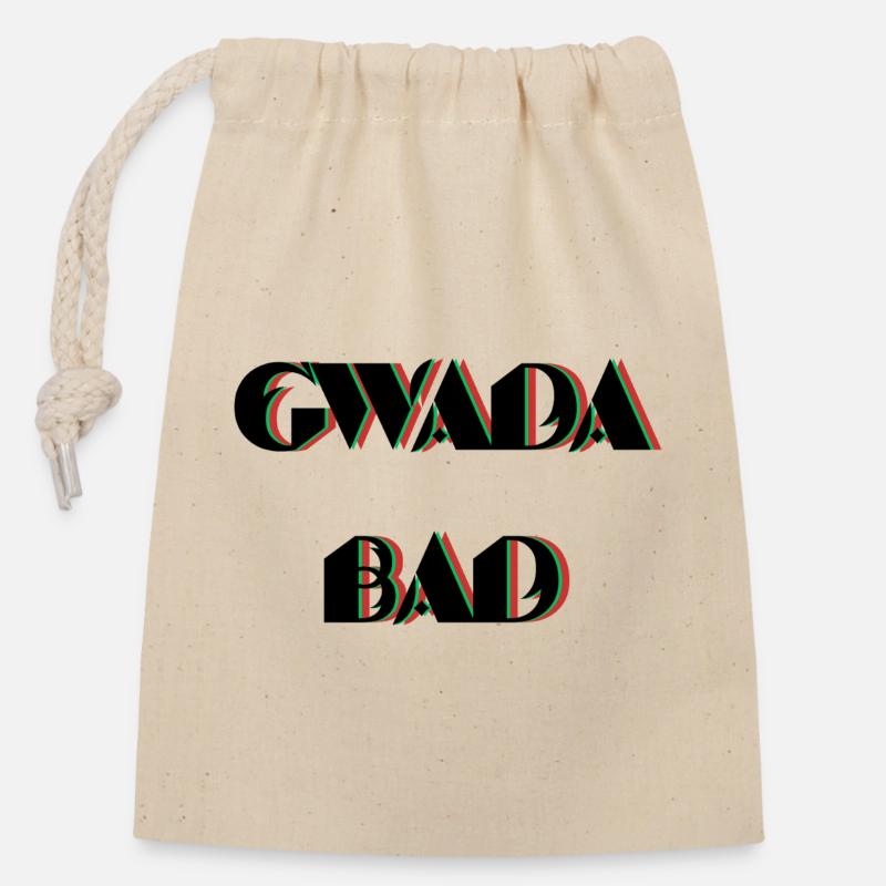 gwada_bad - Closable cotton gift bag (14x20cm) - nature
