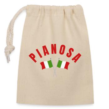 Pianosa Italian Flags  - Closable cotton gift bag (14x20cm) - nature - Front