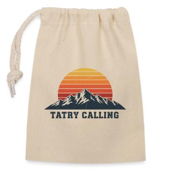 Tatry ruft Retro Mountain Sunset Design - Verschließbarer Geschenkbeutel aus Baumwolle (14x20cm) - Natur - Vorne