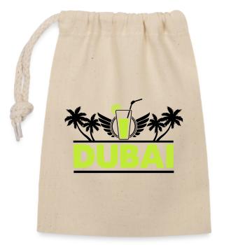Dubai Limette Drink Neon Logo - Verschließbarer Geschenkbeutel aus Baumwolle (14x20cm) - Natur - Vorne