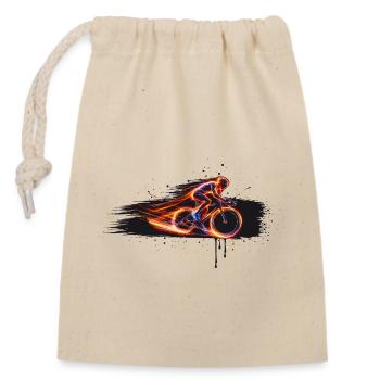 Rennrad Fahrer Speed Fahrrad Design - Verschließbarer Geschenkbeutel aus Baumwolle (14x20cm) - Natur - Vorne