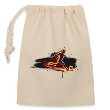 Soccer Player Energy Sport Design - Closable cotton gift bag (14x20cm) - nature - Front