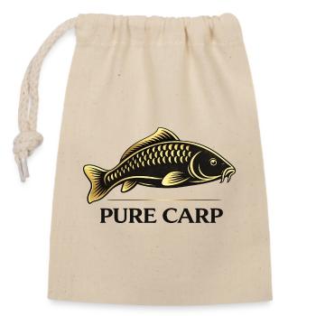 Pure Carp Minimal – Sauberes Angeldesign - Verschließbarer Geschenkbeutel aus Baumwolle (14x20cm) - Natur - Vorne