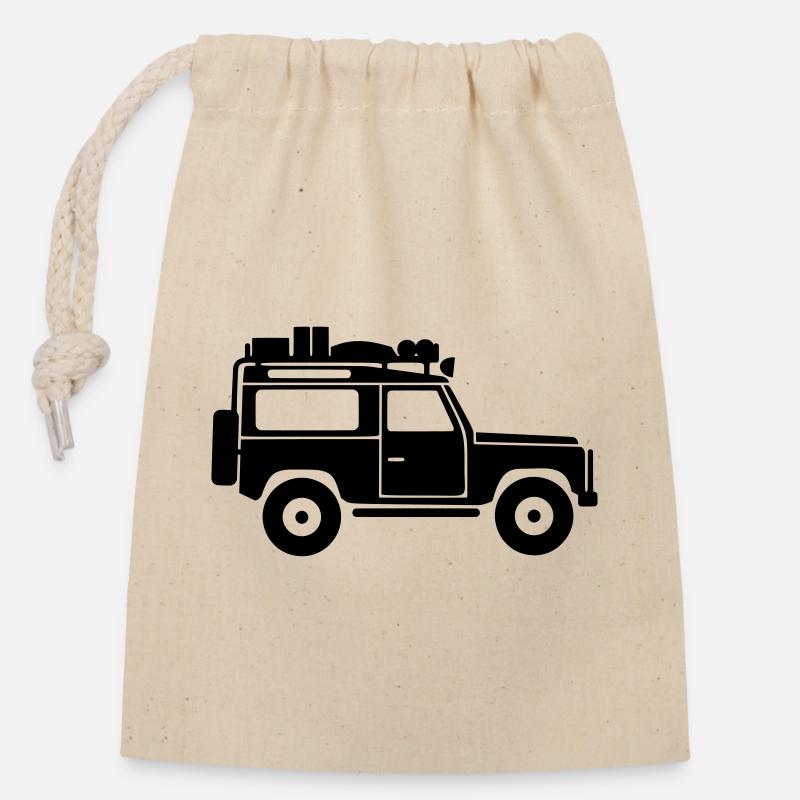 Defender D90 Roof Rack - Verschließbarer Geschenkbeutel aus Baumwolle (14x20cm) - Natur